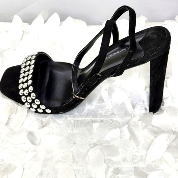 Tony Bianco shoes Sebastion black suede heels silver embellishment size 10 - Picture 10 of 17